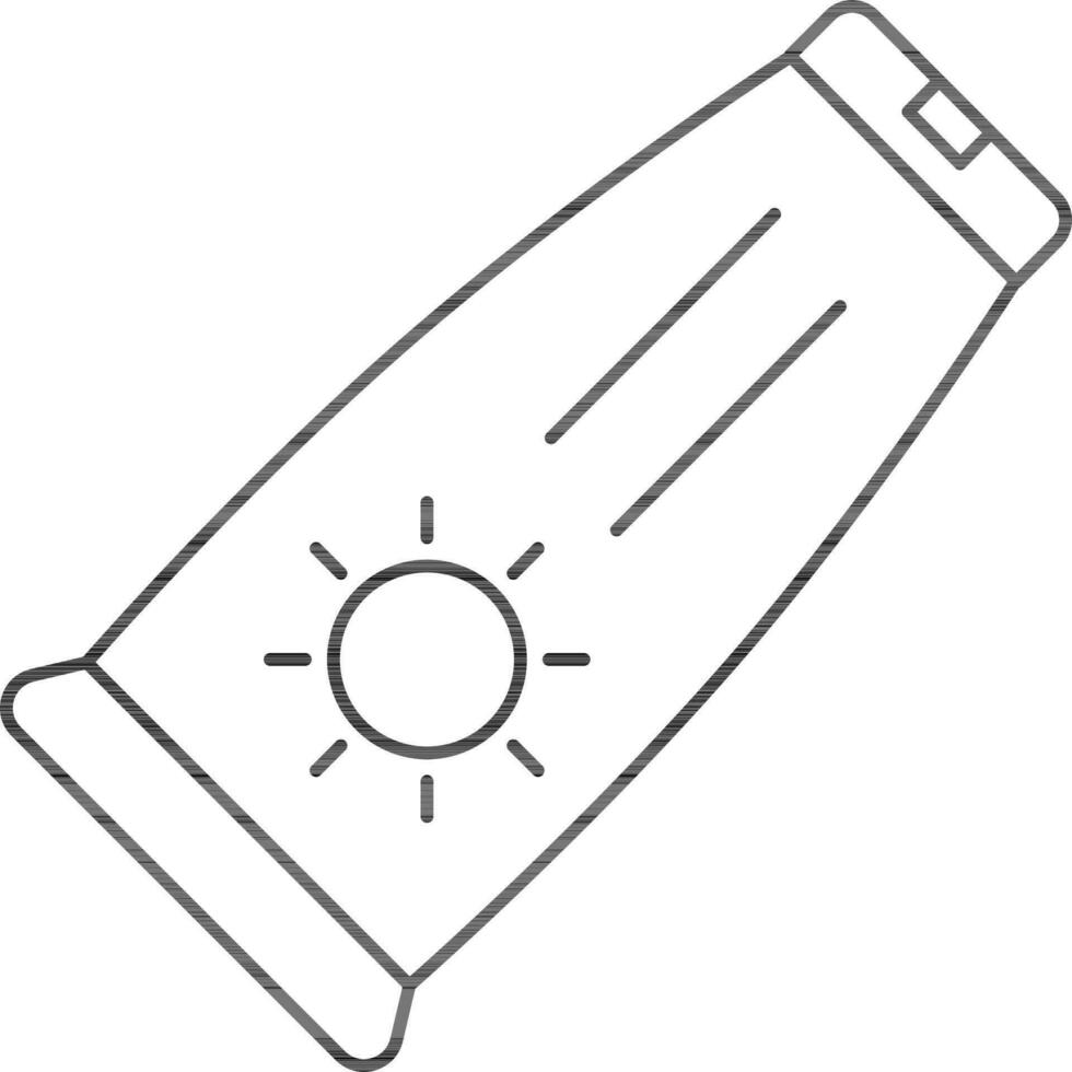 Sonnenschutz Tube Symbol im Linie Kunst. vektor