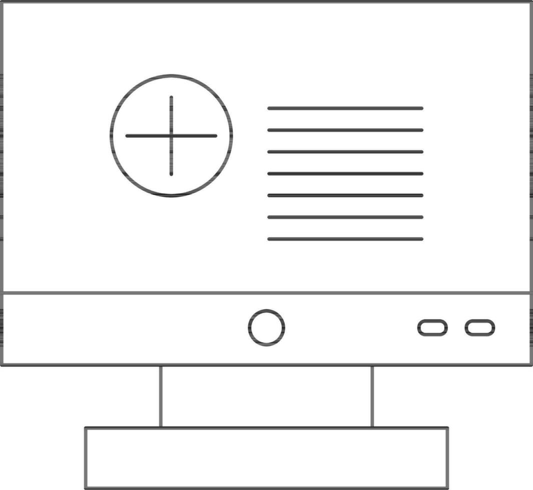 hinzufügen Webseite oder Profil im Computer Bildschirm Symbol. vektor