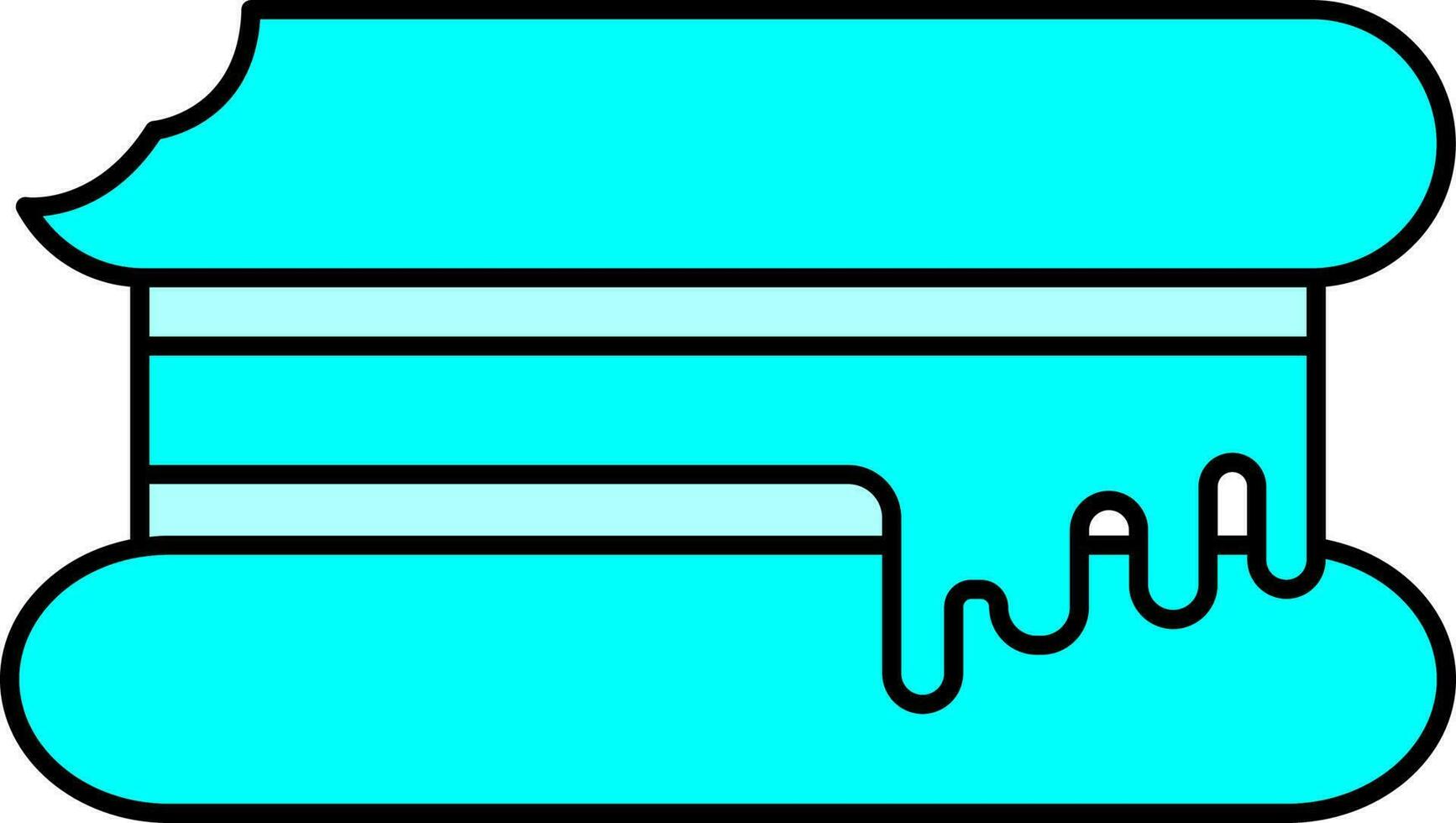 Sandwich Eis Sahne Symbol im cyan Farbe. vektor