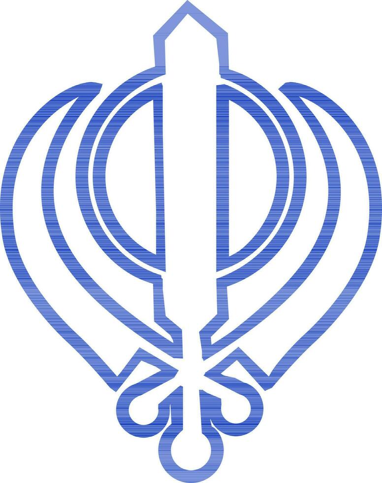 blå khanda sikhism religion symbol. vektor