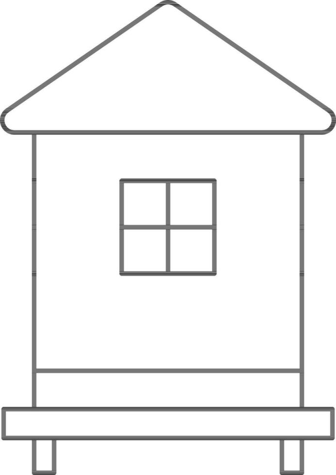 Illustration von Hütte Symbol im dünn Linie Kunst. vektor