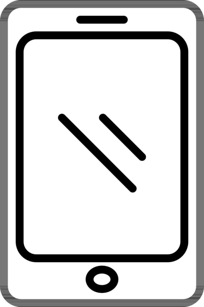 Linie Kunst Smartphone Symbol im eben Stil. vektor