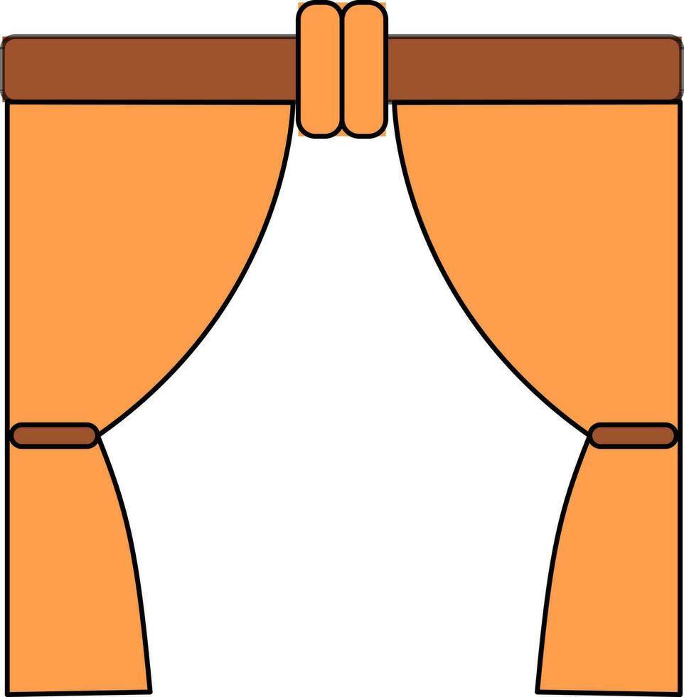 Illustration von Vorhang Symbol mit Stange im Farbe. vektor