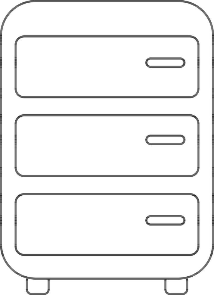 Schlaganfall Stil von Schublade Symbol zum Lagerung. vektor