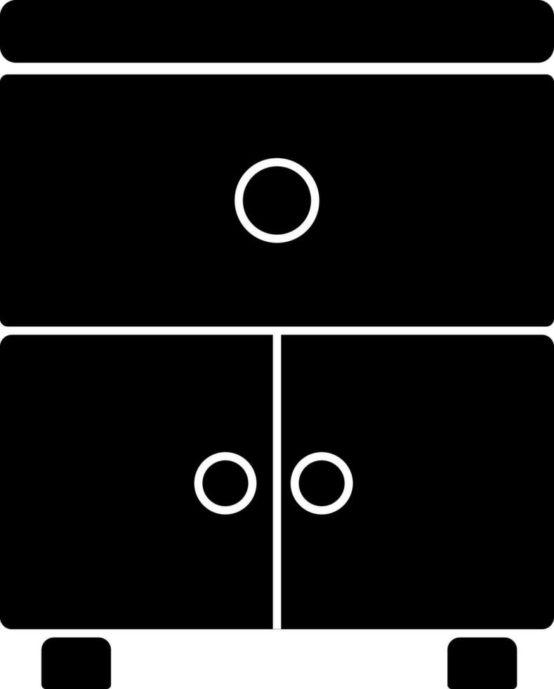 schwarz Stil von Schrank Symbol gemacht zum Haushalt. vektor