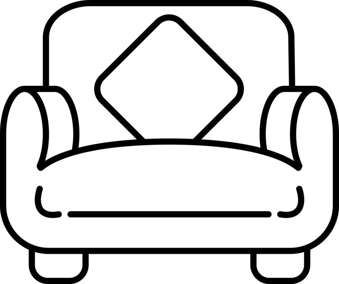 schwarz Linie Kunst Illustration von Sofa Symbol. vektor