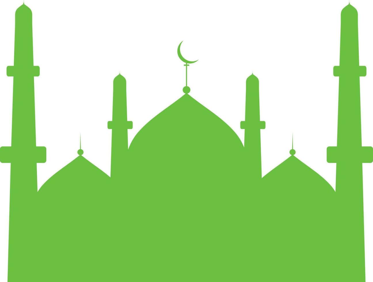 grön moské med minaret på vit bakgrund. vektor
