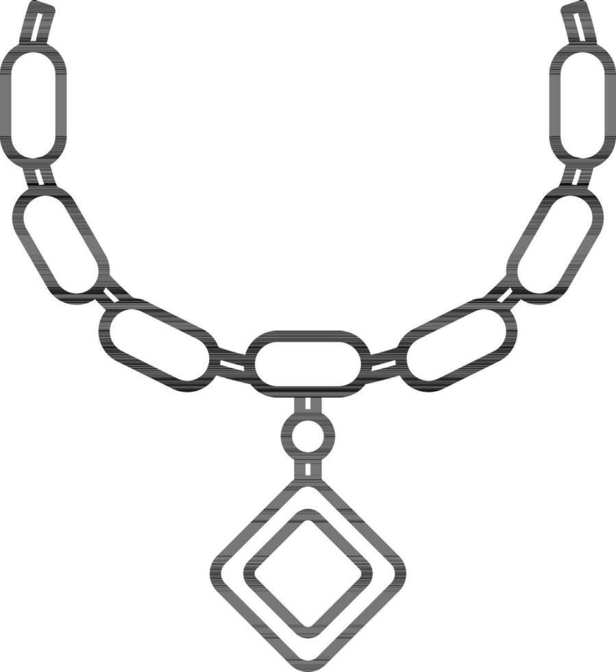 vektor illustration av hängsmycke halsband i linje konst.