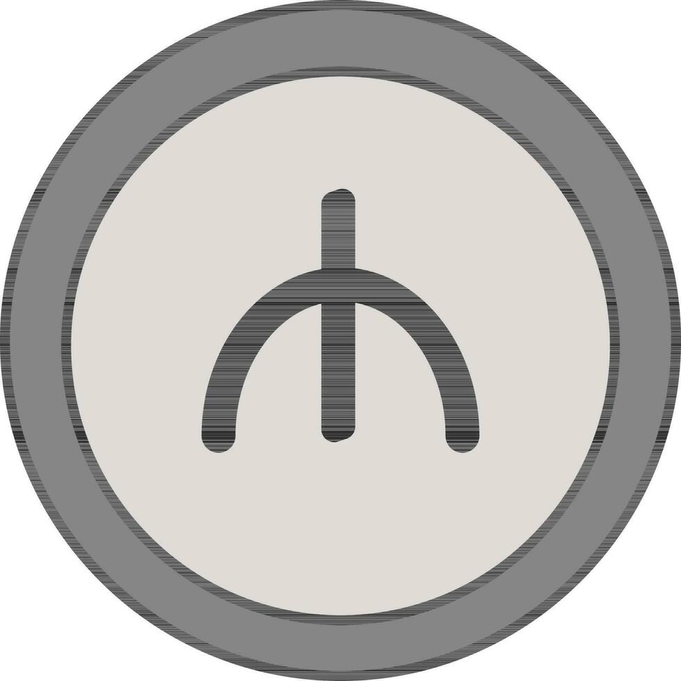 grå manat mynt ikon i platt stil. vektor