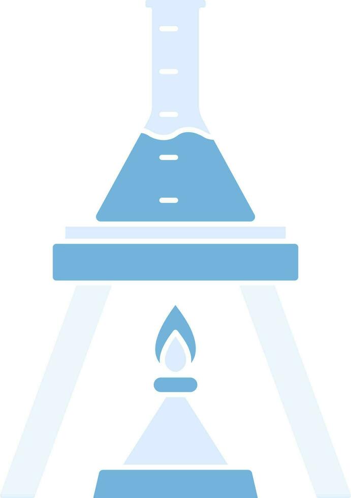 kemisk flaska brännare ikon i blå Färg. vektor