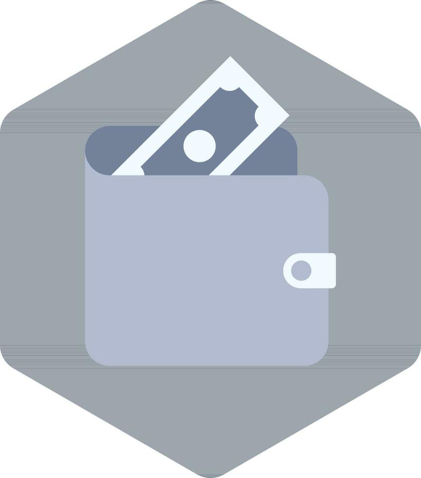 grå illustration av plånbok ikon på hexagonal form. vektor
