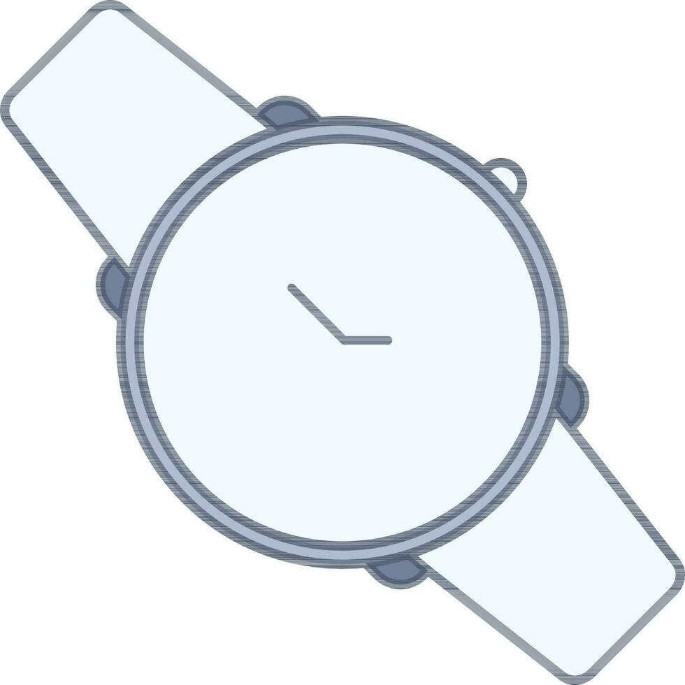 eben Stil Armbanduhr Symbol oder Symbol im Blau und grau Farbe. vektor