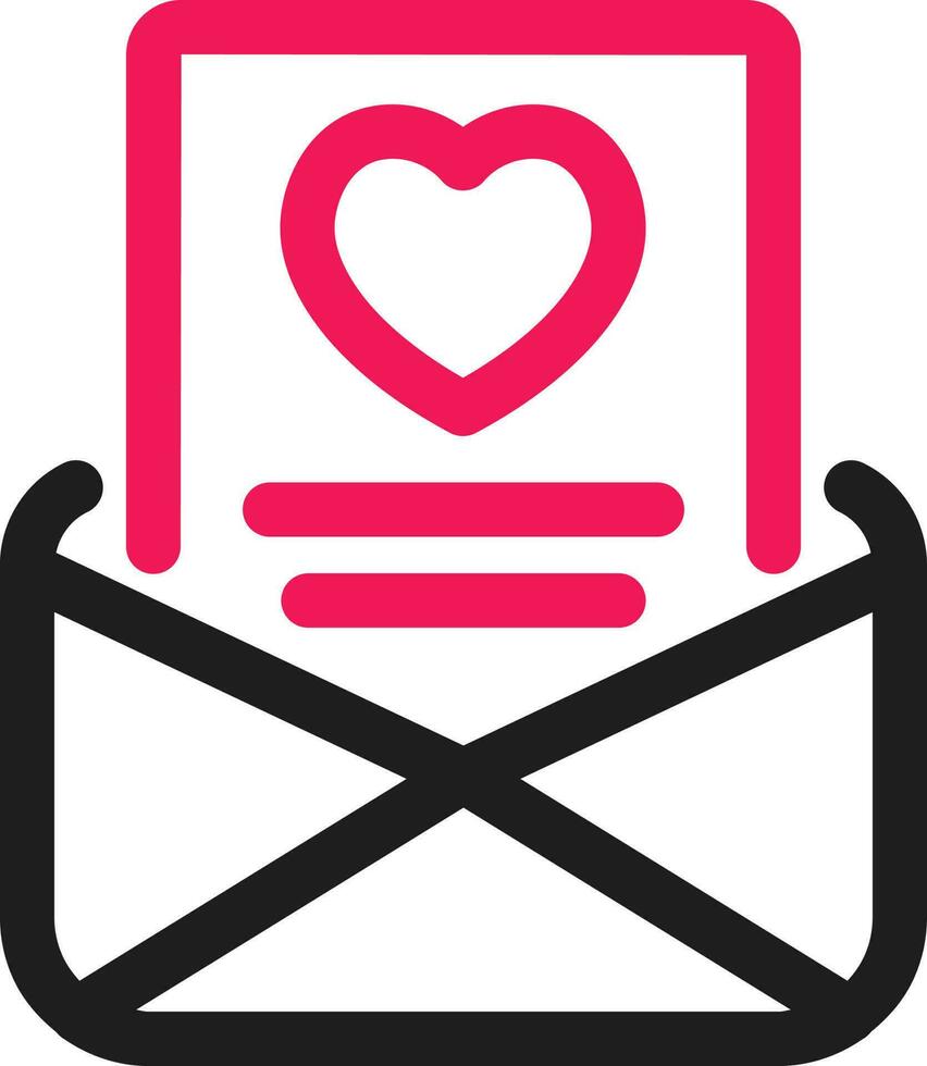 favorit eller kärlek post linje ikon i rosa och svart Färg. vektor