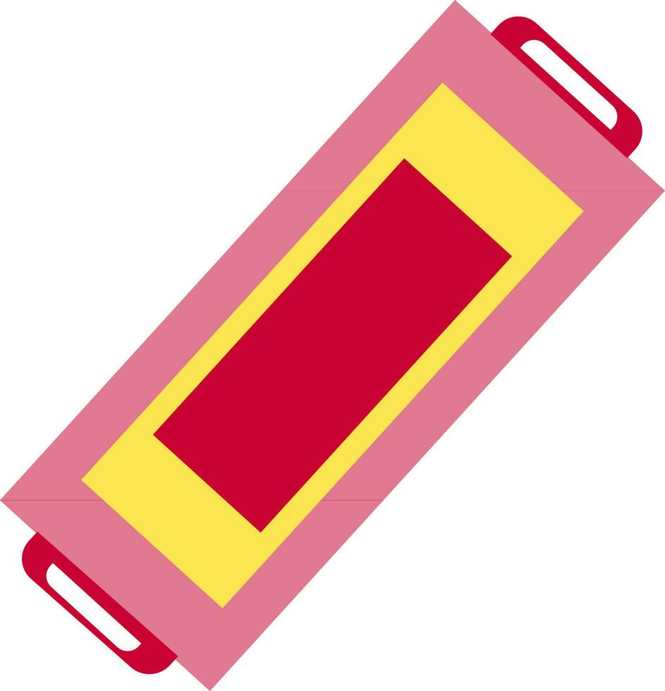 röd och gul skärande styrelse i platt stil. vektor