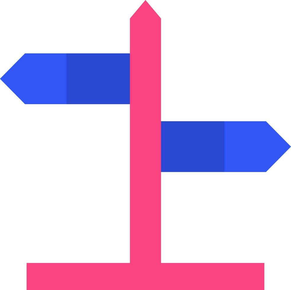 Rosa und Blau Richtung Tafel auf Weiß Hintergrund. vektor