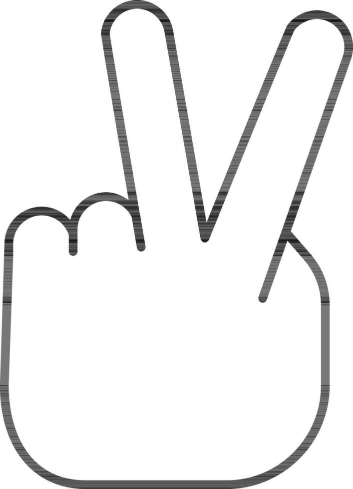 zwei Finger oder Frieden Hand Linie Kunst Symbol. vektor