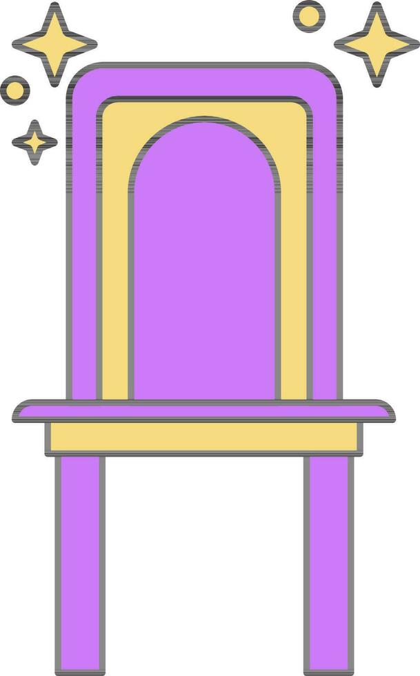 isolerat stol ikon i lila och gul Färg. vektor