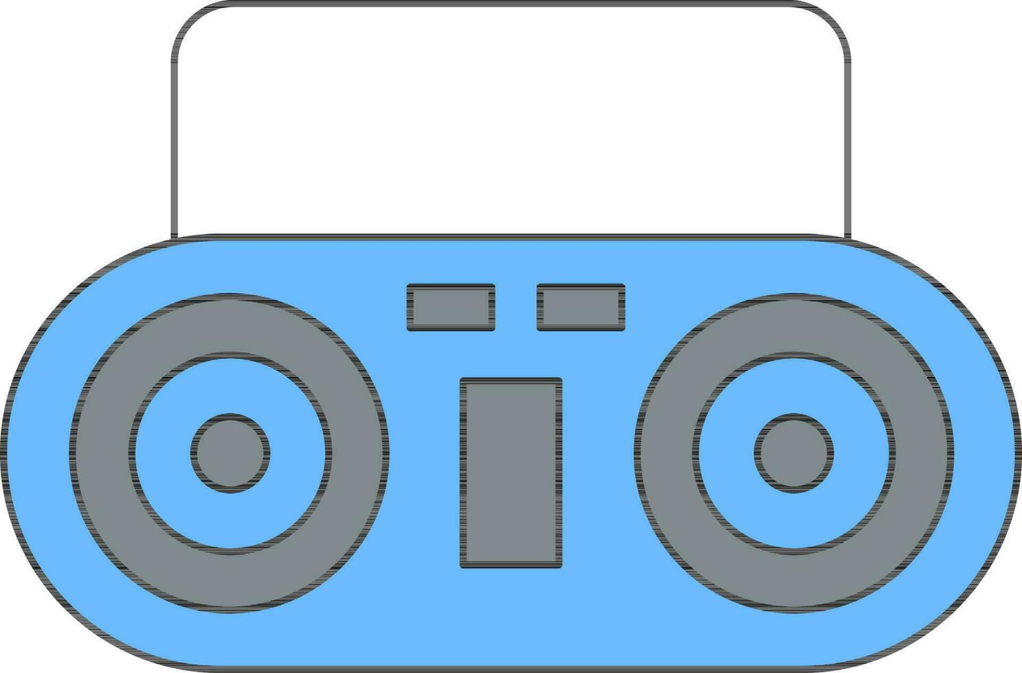 Band Recorder Symbol im Blau und grau Farbe. vektor