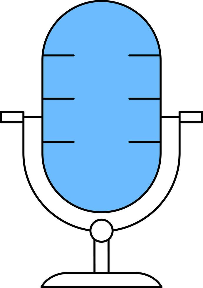 mikrofon ikon i blå och vit Färg. vektor