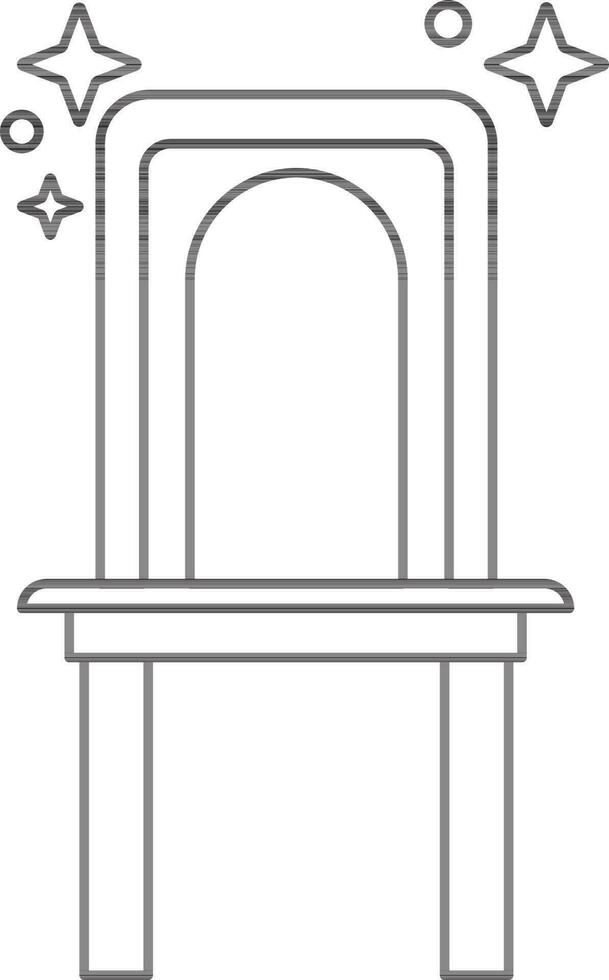 stol ikon i svart linje konst. vektor