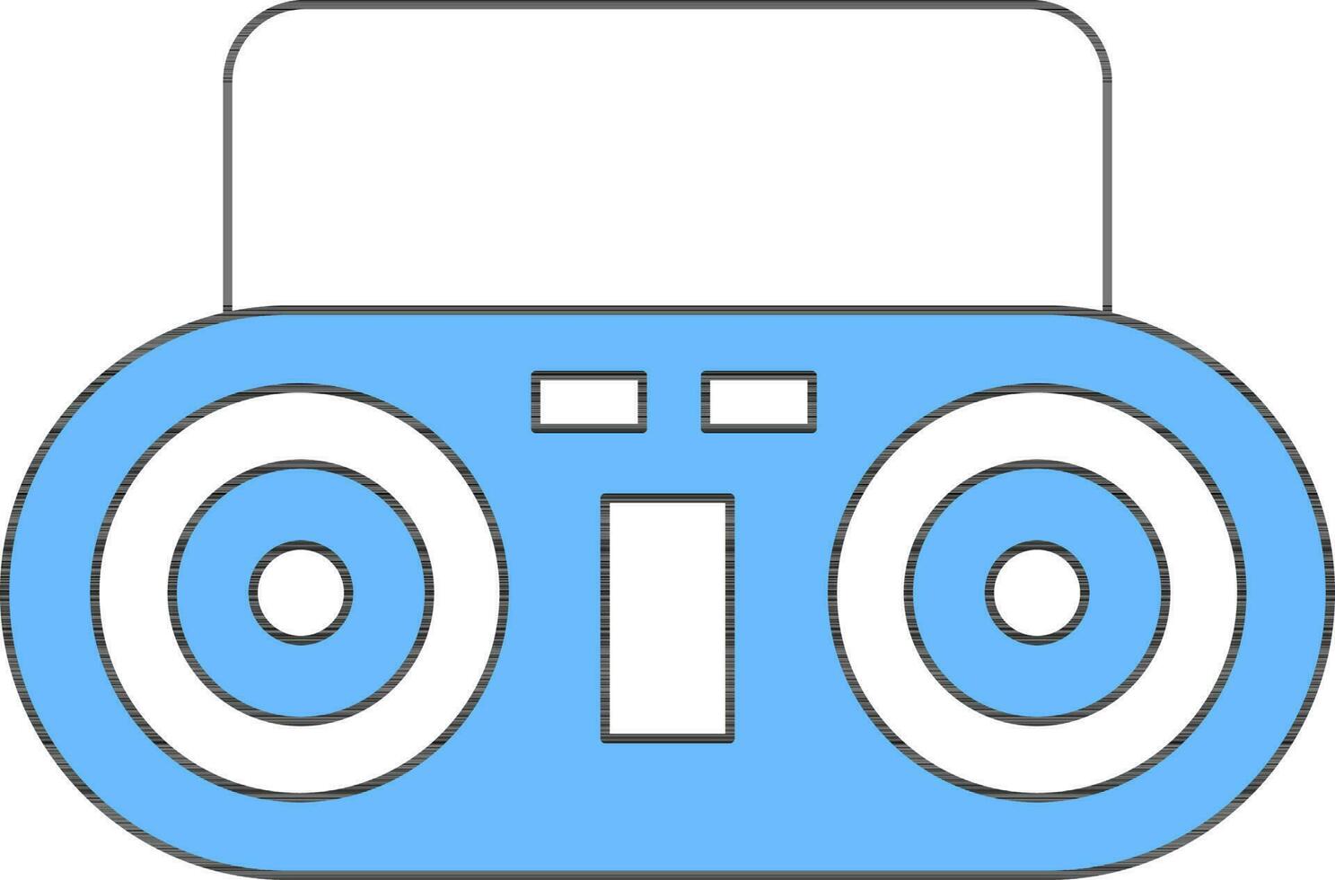 Band Recorder Symbol im Blau und Weiß Farbe. vektor