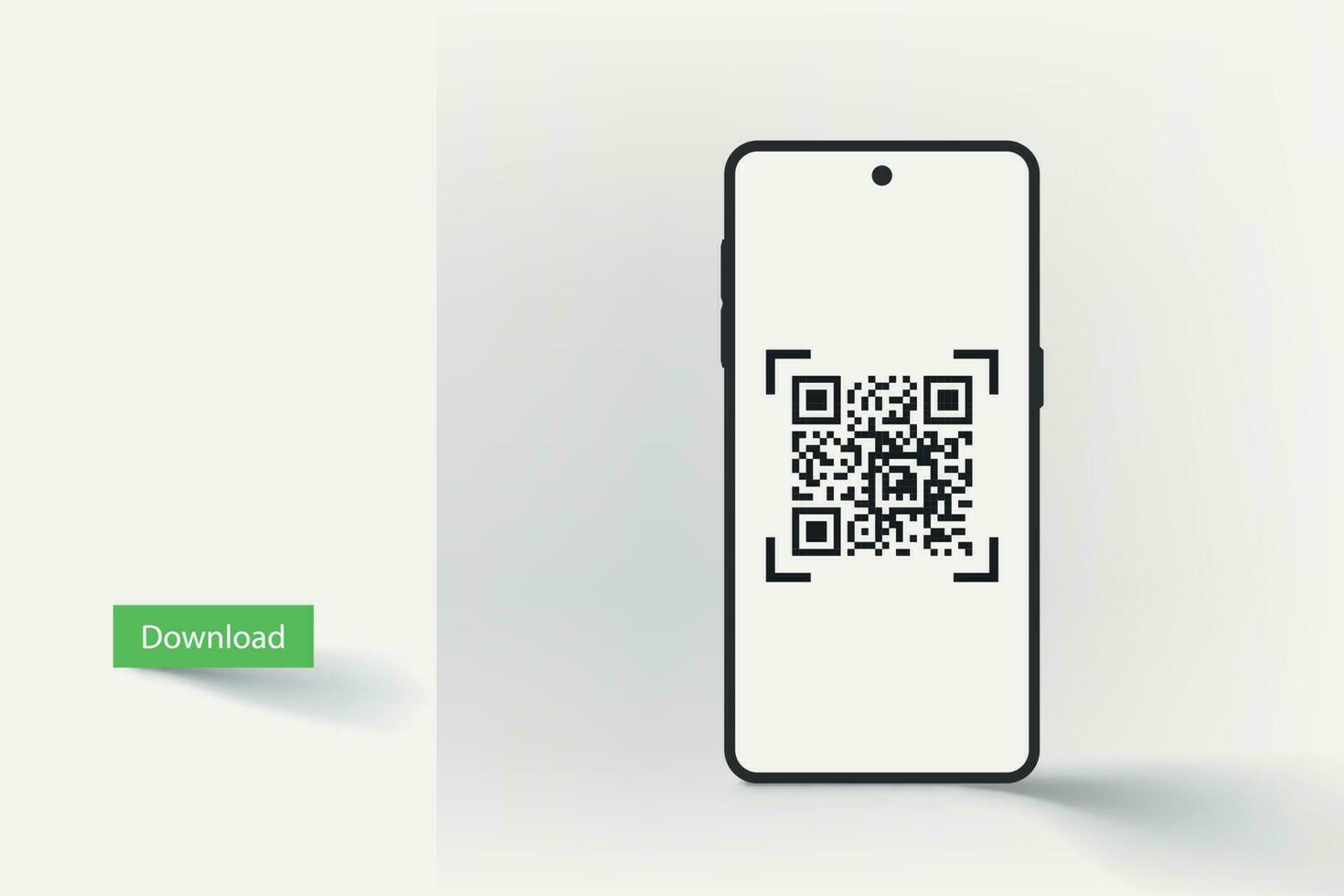 qr Code auf Smartphone Bildschirm Vorderseite Aussicht vektor