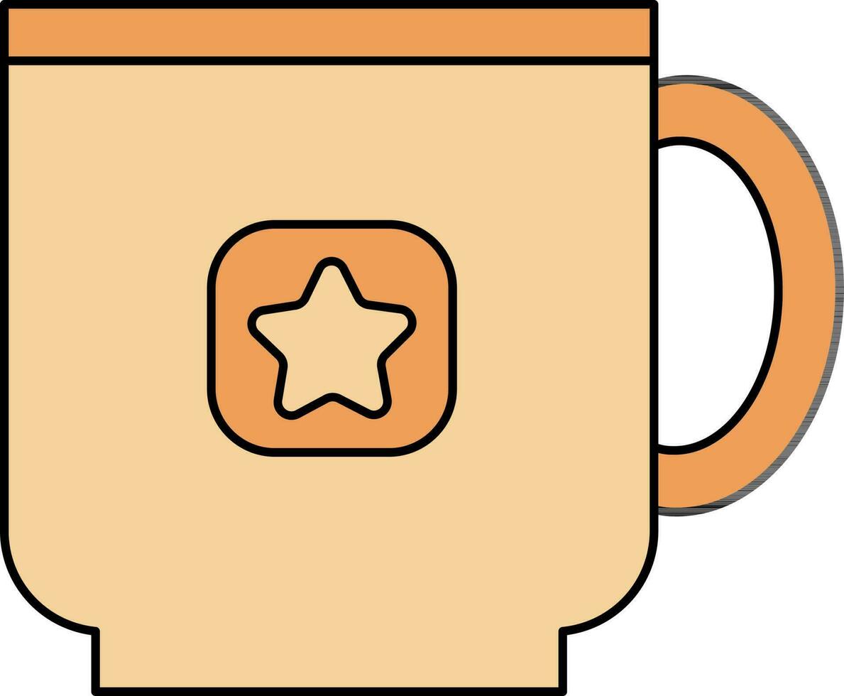 Illustration von Tasse Symbol im Pastell- Orange Farbe. vektor