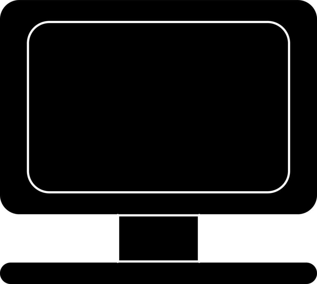 övervaka skärm i ikon med svart för multimedia begrepp. vektor