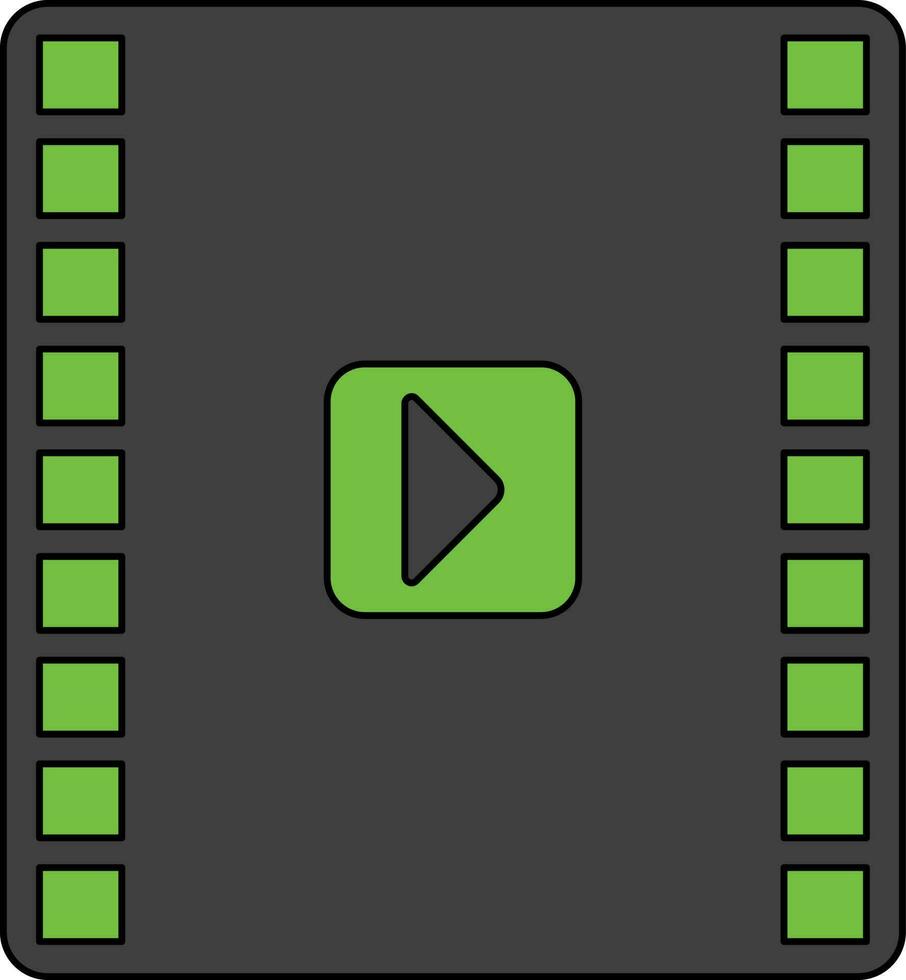video ikon i Färg med stroke för multimedia begrepp. vektor