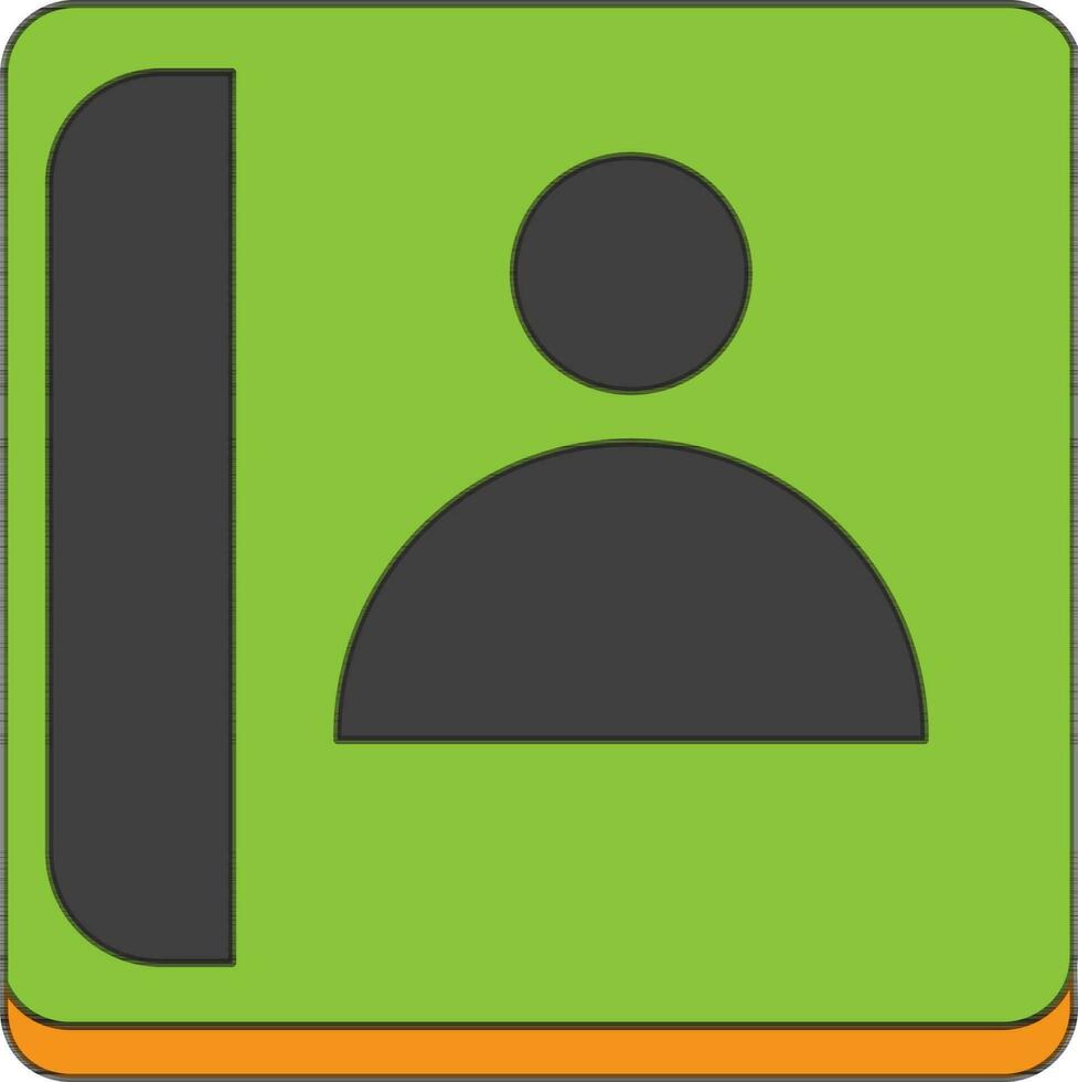 symbol av Kontakt ikon i mobil med grön bakgrund med stroke. vektor