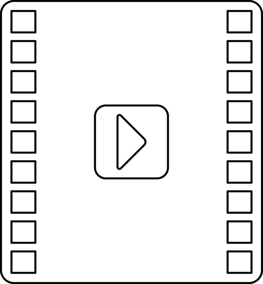 video ikon i stroke för multimedia begrepp. vektor