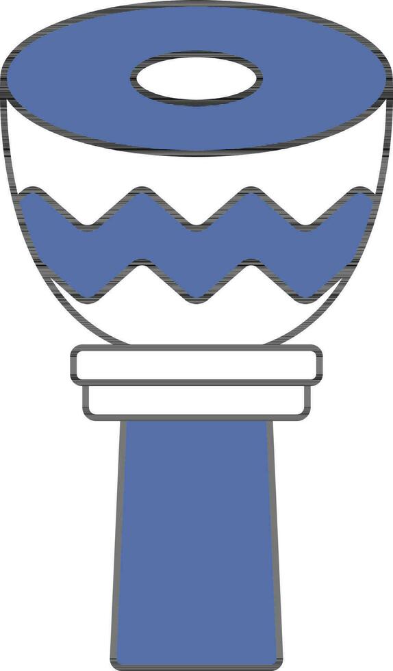 Vektor Illustration von djembe Trommel im Blau und Weiß Farbe.
