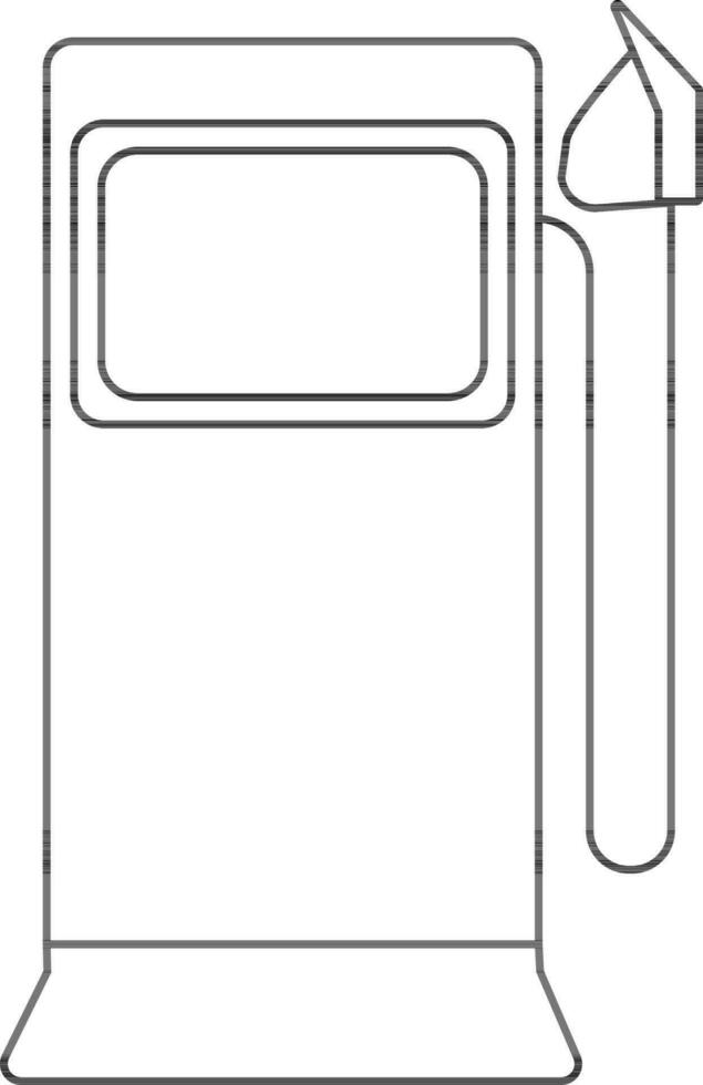 bensin station i svart linje konst illustration. vektor