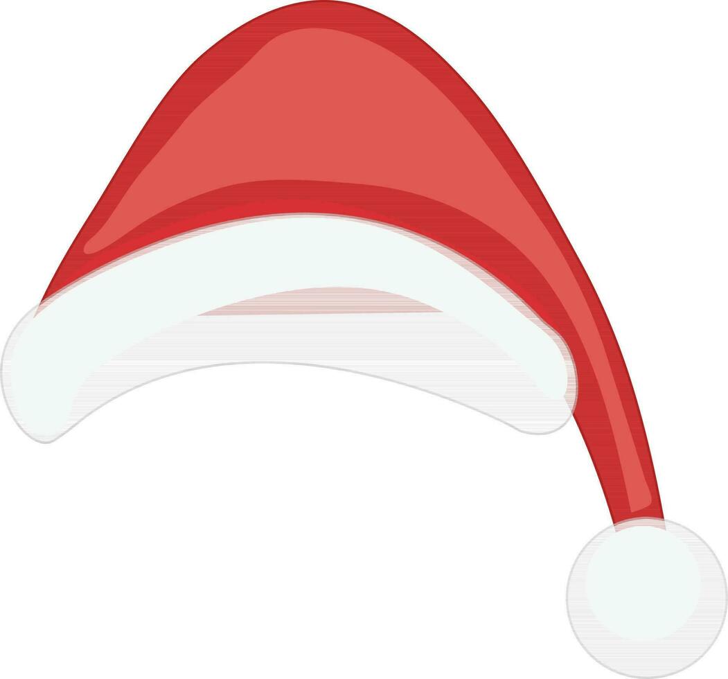 Santa claus rot und Weiß Hut im eben Stil. vektor