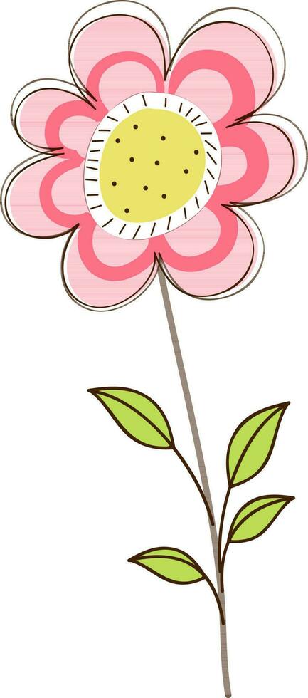 Illustration von Linie Kunst Blume Design mit Blatt. vektor