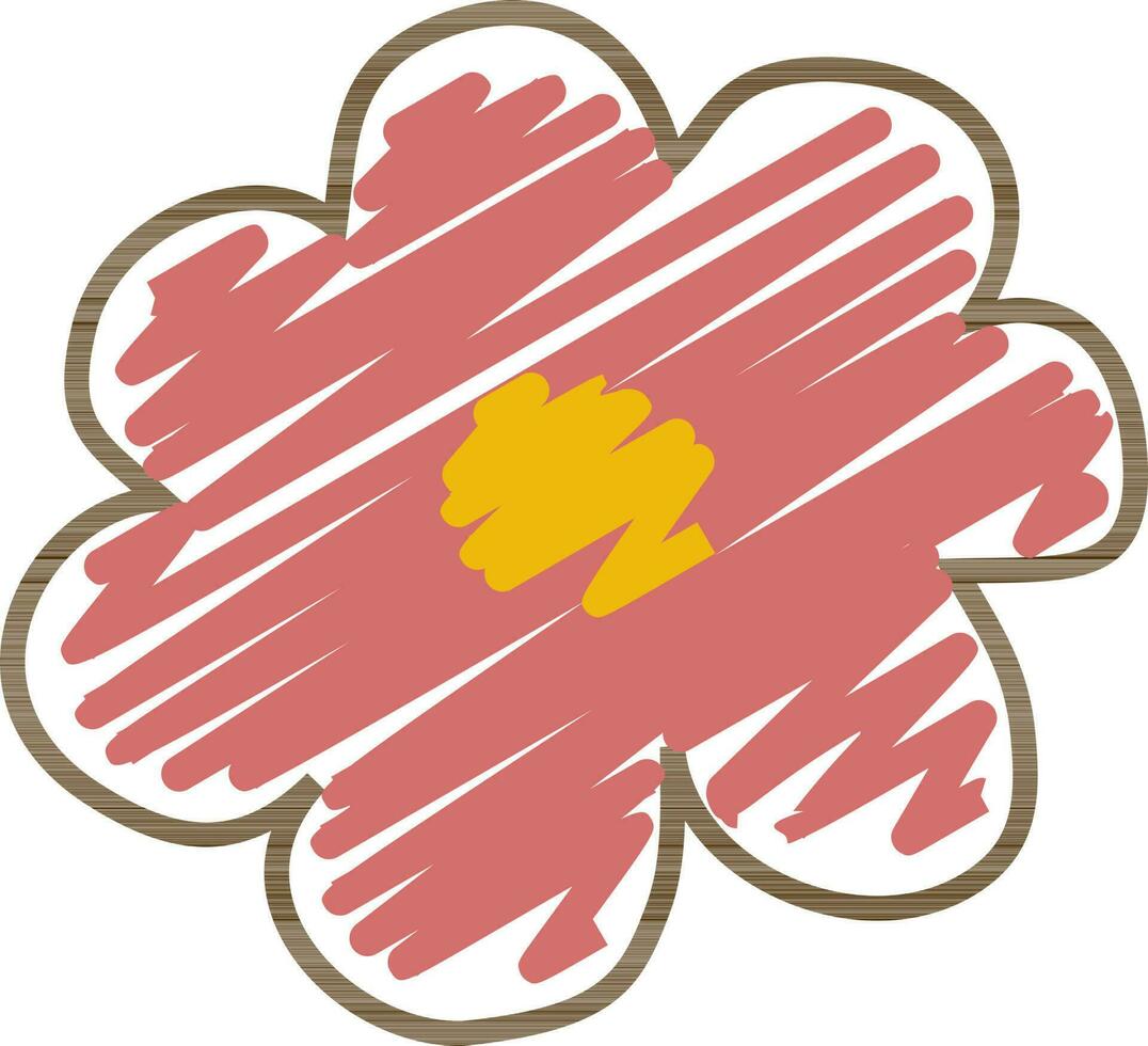 illustration av skiss blomma design med plocka skugga. vektor