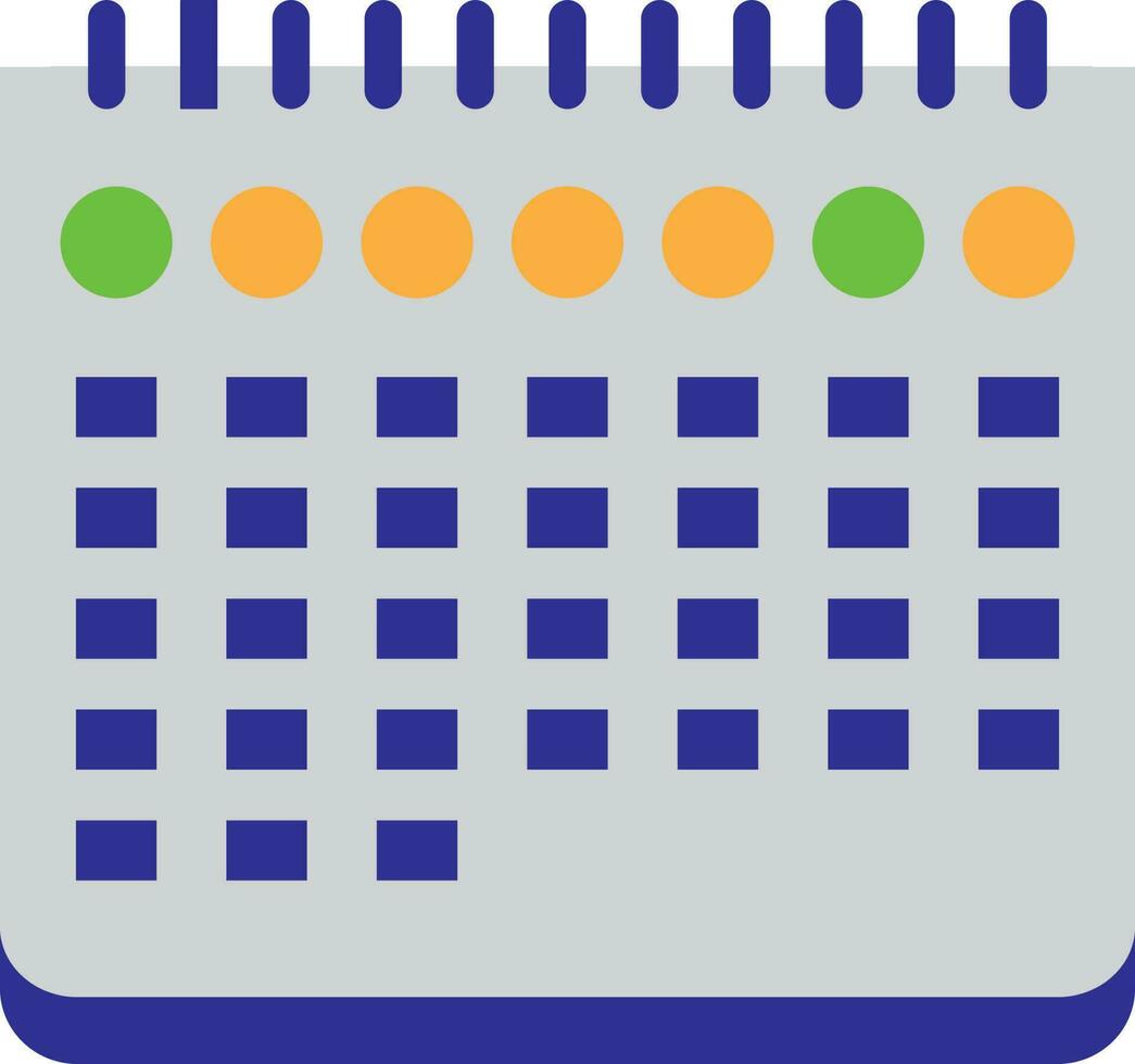 Farbe Stil von Kalender Symbol zum Datum Konzept. vektor