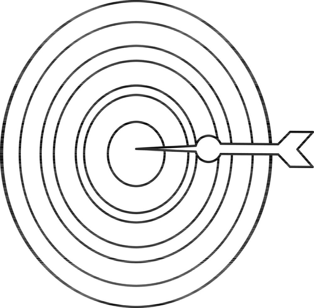Dartscheibe Symbol mit Pfeil im Schlaganfall zum Ziel Leistung. vektor