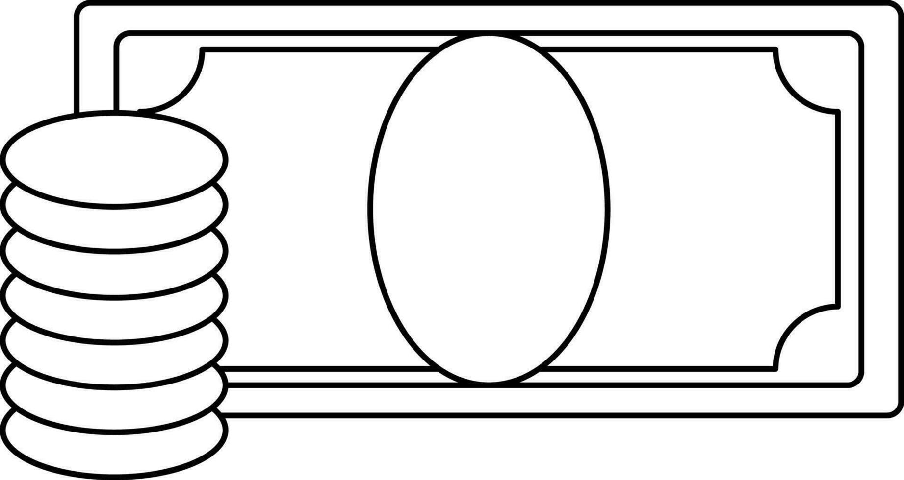 Geld im schwarz Linie Kunst Illustration. vektor