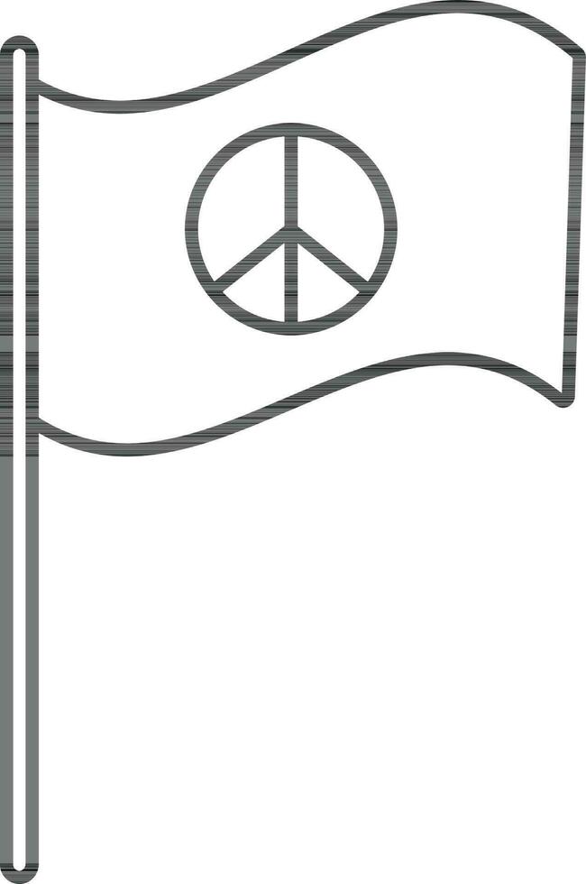 stroke stil av flagga i fred ikon. vektor