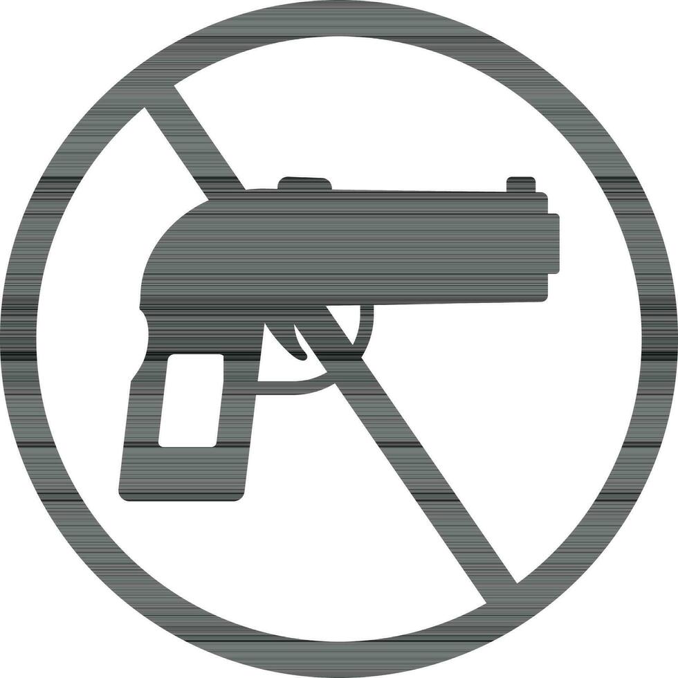tecken av förbjuda i pistol. vektor