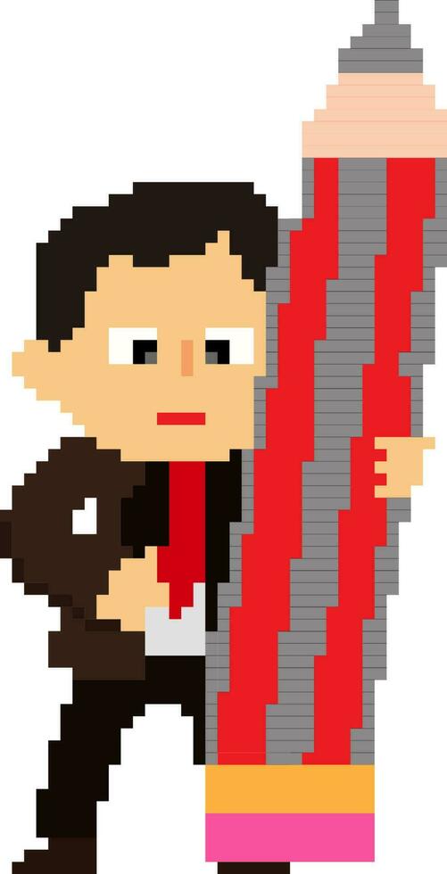 Pixel Kunst Illustration von Geschäftsmann. vektor