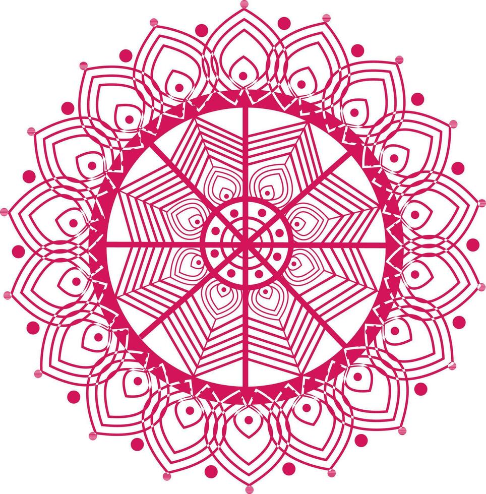 Rosa künstlerisch Blumen- Mandala Design. vektor