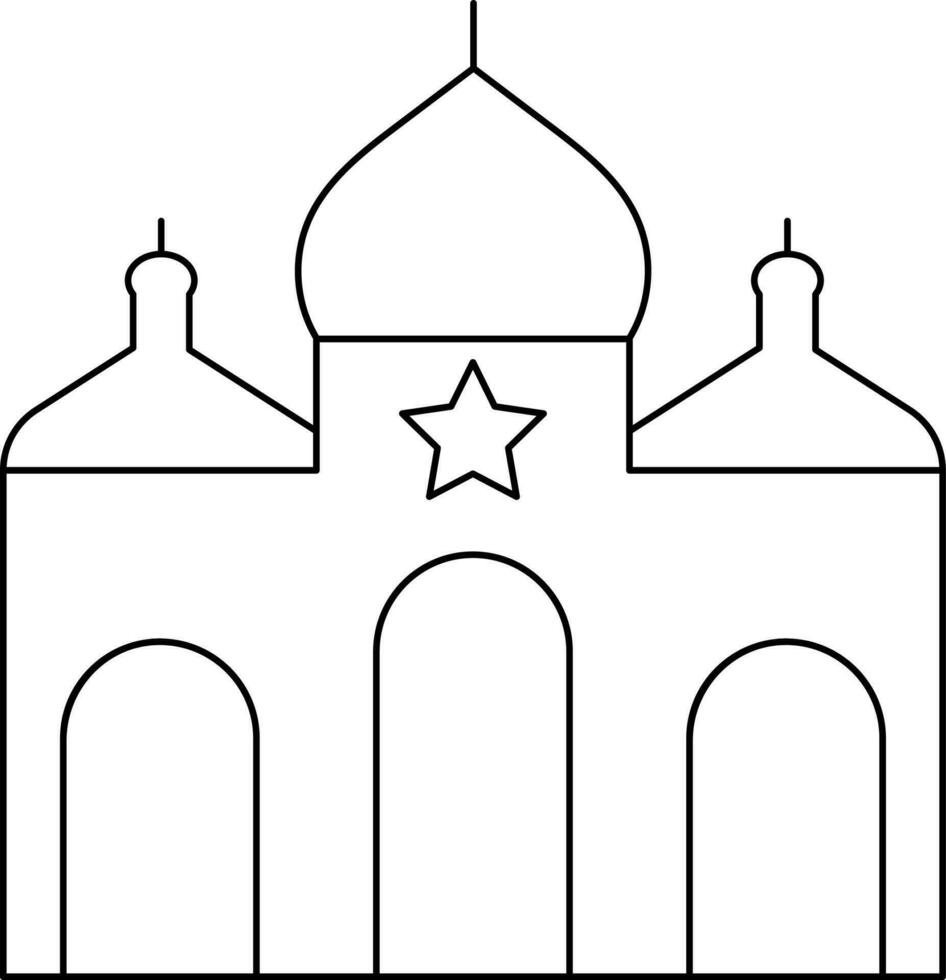 Linie Kunst Illustration von Synagoge Symbol. vektor