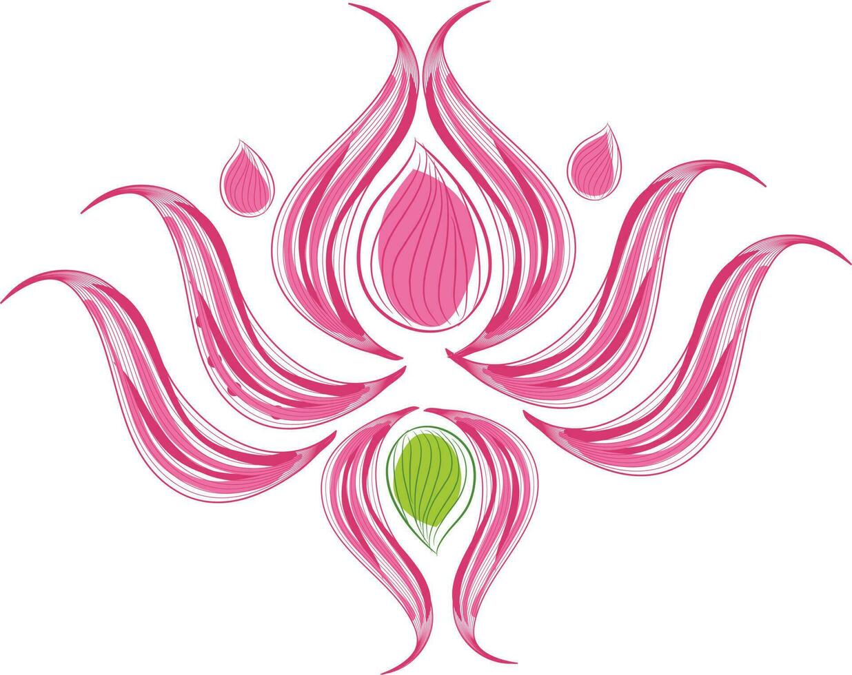 Bürste gemalt Rosa Lotus Symbol. vektor