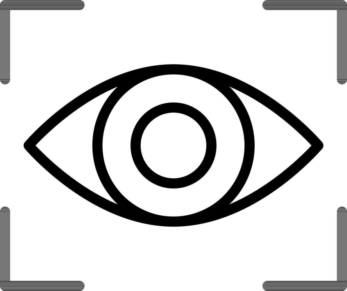 Auge Fokus Symbol im schwarz dünn Linie Kunst. vektor