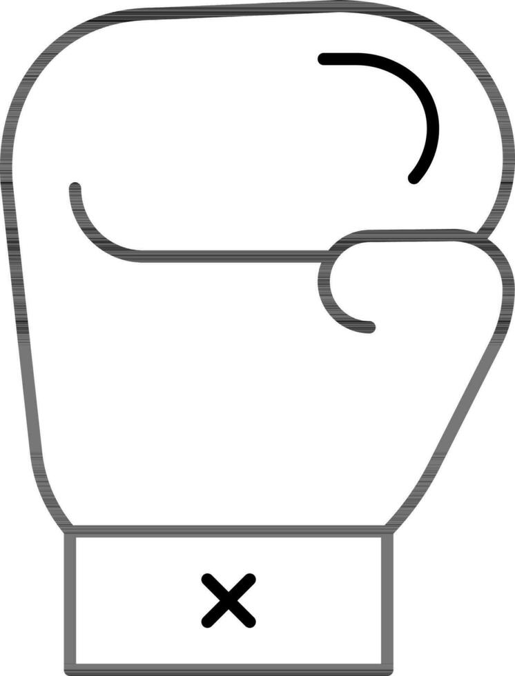 schwarz Linie Kunst Illustration von Boxen Handschuh Symbol. vektor