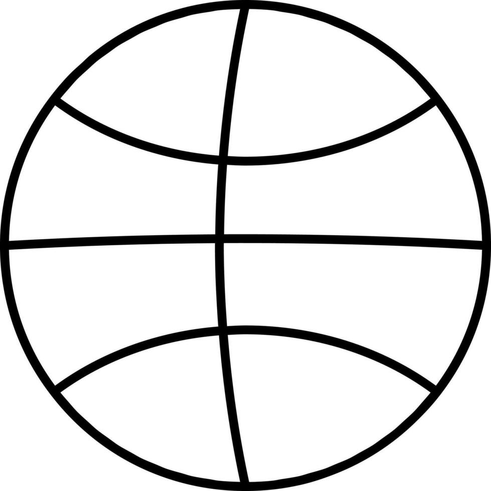 schwarz Gliederung Basketball Symbol im eben Stil. vektor