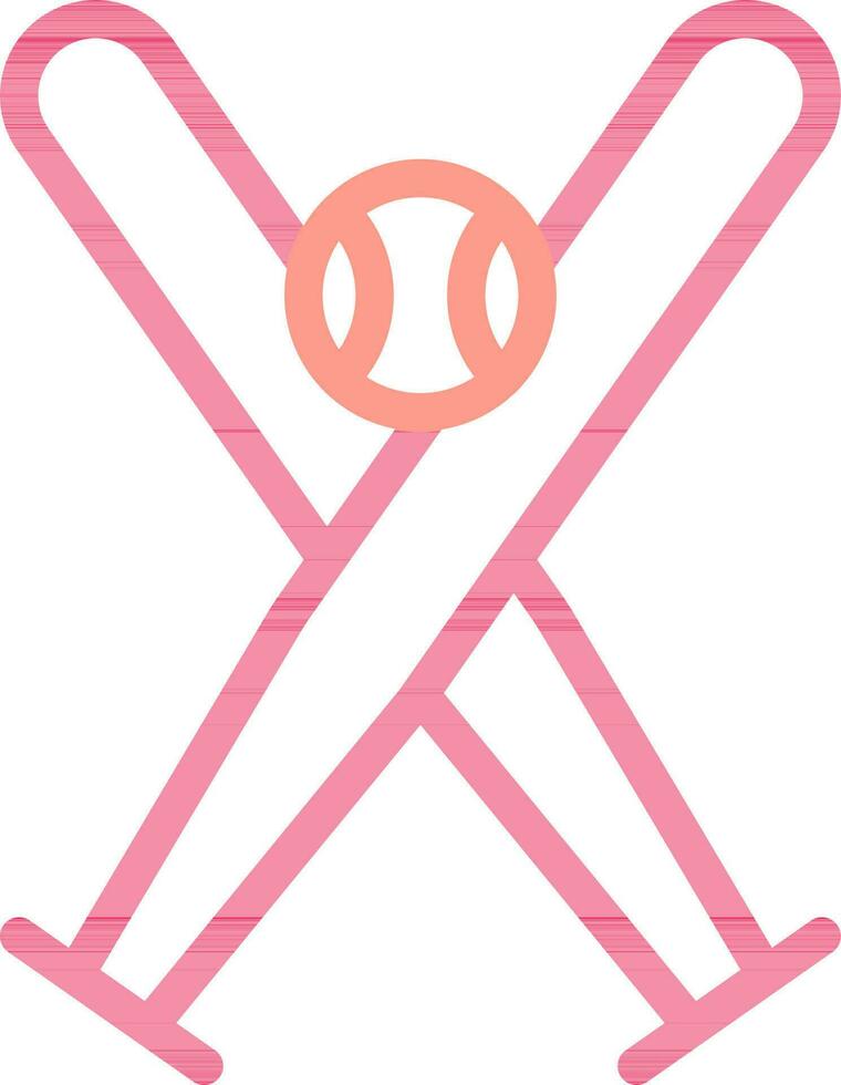 Baseball Schläger mit Ball Symbol im eben Stil. vektor