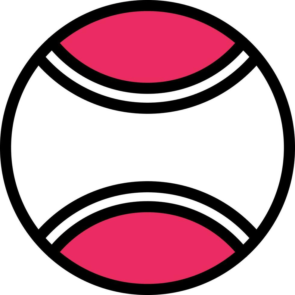 eben Stil von Tennis Ball Symbol im Rosa und Weiß Farbe. vektor